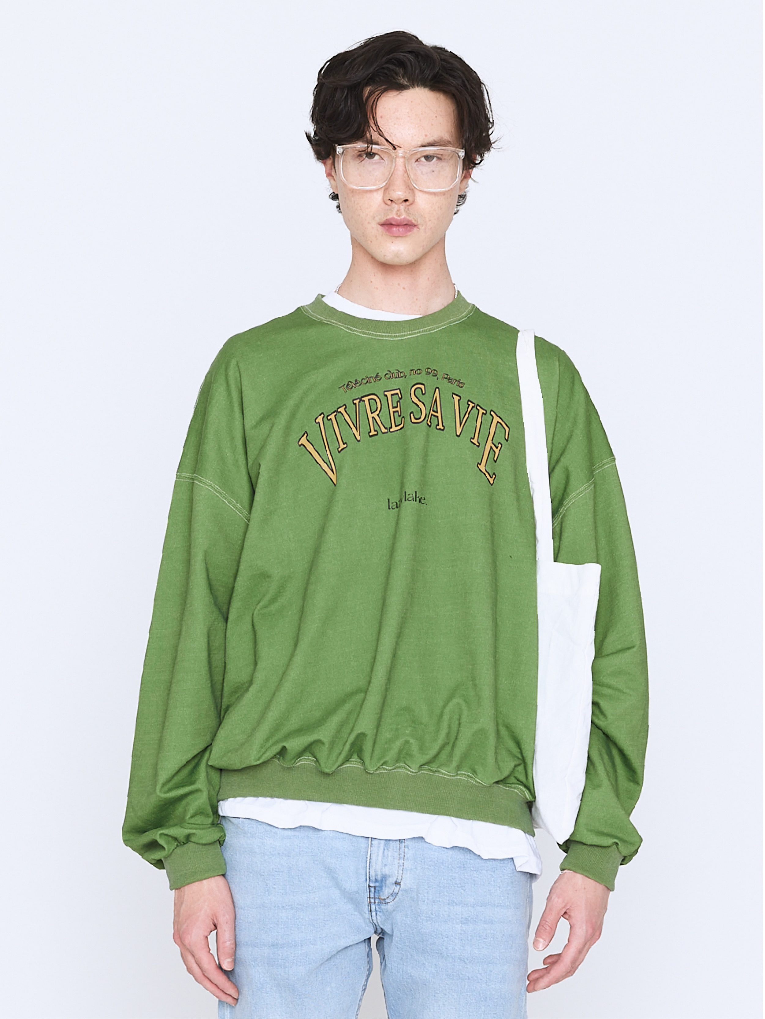 Vintage Sweatshirt Men Green